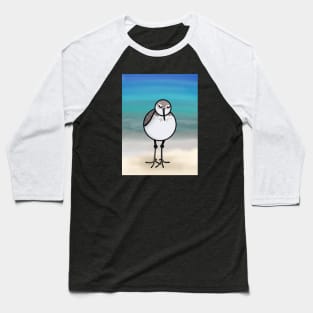 Sandpiper at the Beach - Back Print Baseball T-Shirt
